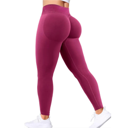 Seamless Women Solid Waist Yoga Pants Three-Section Waist Sexy Hip-Lifting Tight Sports Pants Fitness Exercise Yoga Pants